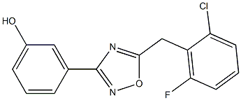 3-{5-[(2-chloro-6-fluorophenyl)methyl]-1,2,4-oxadiazol-3-yl}phenol Struktur