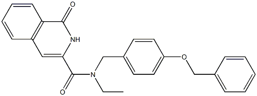 3-Isoquinolinecarboxamide,  N-ethyl-1,2-dihydro-1-oxo-N-[[4-(phenylmethoxy)phenyl]methyl]- Struktur