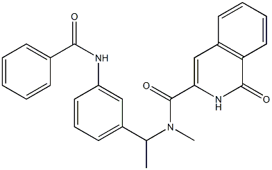 3-Isoquinolinecarboxamide,  N-[1-[3-(benzoylamino)phenyl]ethyl]-1,2-dihydro-N-methyl-1-oxo- Struktur