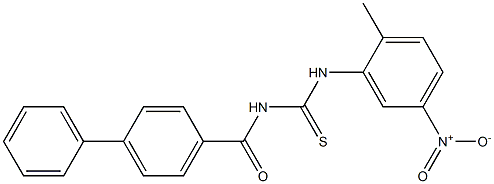 N-([1,1'-biphenyl]-4-ylcarbonyl)-N'-(2-methyl-5-nitrophenyl)thiourea Struktur