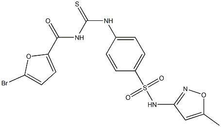 4-({[(5-bromo-2-furoyl)amino]carbothioyl}amino)-N-(5-methyl-3-isoxazolyl)benzenesulfonamide Struktur