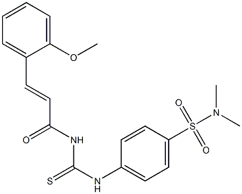 4-[({[(E)-3-(2-methoxyphenyl)-2-propenoyl]amino}carbothioyl)amino]-N,N-dimethylbenzenesulfonamide Struktur