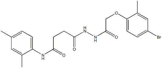 4-{2-[2-(4-bromo-2-methylphenoxy)acetyl]hydrazino}-N-(2,4-dimethylphenyl)-4-oxobutanamide Struktur