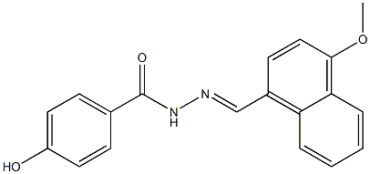 4-hydroxy-N'-[(E)-(4-methoxy-1-naphthyl)methylidene]benzohydrazide Struktur