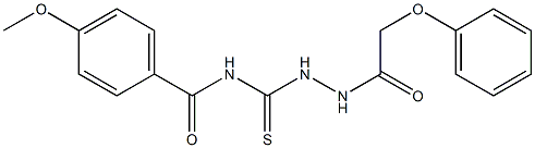 4-methoxy-N-{[2-(2-phenoxyacetyl)hydrazino]carbothioyl}benzamide Struktur