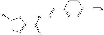 5-bromo-N'-[(E)-(4-cyanophenyl)methylidene]-2-furohydrazide Struktur