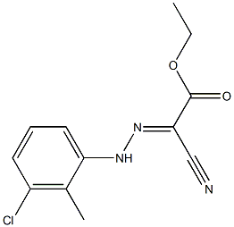 ethyl 2-[(E)-2-(3-chloro-2-methylphenyl)hydrazono]-2-cyanoacetate Struktur