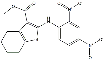 methyl 2-(2,4-dinitroanilino)-4,5,6,7-tetrahydro-1-benzothiophene-3-carboxylate Struktur