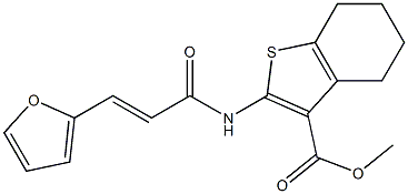 methyl 2-{[(E)-3-(2-furyl)-2-propenoyl]amino}-4,5,6,7-tetrahydro-1-benzothiophene-3-carboxylate Struktur