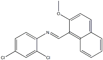 2,4-dichloro-N-[(E)-(2-methoxy-1-naphthyl)methylidene]aniline Struktur