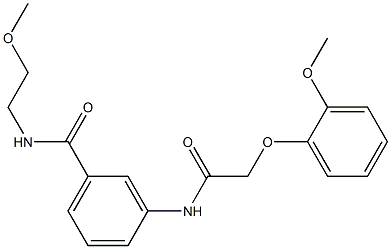 N-(2-methoxyethyl)-3-{[2-(2-methoxyphenoxy)acetyl]amino}benzamide Struktur