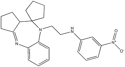 9-[2-(3-Nitroanilino)ethyl]-1,2,3,9,10,10a-hexahydrospiro[benzo[b]cyclopenta[e][1,4]diazepine-10,1'-cyclopentane] Struktur