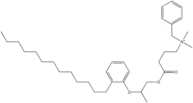 N,N-Dimethyl-N-benzyl-N-[3-[[2-(2-tridecylphenyloxy)propyl]oxycarbonyl]propyl]aminium Struktur