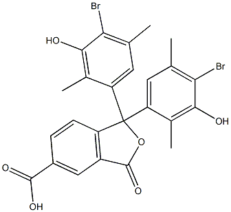 1,1-Bis(4-bromo-3-hydroxy-2,5-dimethylphenyl)-1,3-dihydro-3-oxoisobenzofuran-5-carboxylic acid Struktur