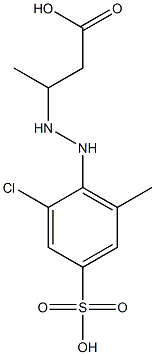 3-[2-(2-Chloro-6-methyl-4-sulfophenyl)hydrazino]butyric acid Struktur