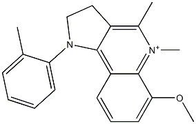 1-(2-Methylphenyl)-4,5-dimethyl-6-methoxy-2,3-dihydro-1H-pyrrolo[3,2-c]quinolin-5-ium Struktur