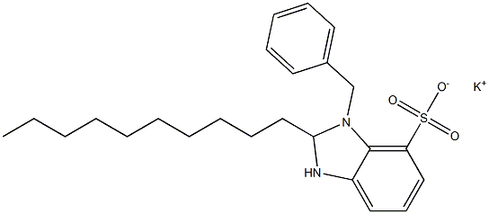 1-Benzyl-2-decyl-2,3-dihydro-1H-benzimidazole-7-sulfonic acid potassium salt Struktur