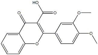 2-[3,4-Dimethoxyphenyl]-4-oxo-4H-1-benzopyran-3-carboxylic acid Struktur