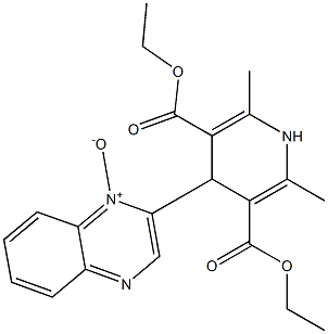 1,4-Dihydro-4-[[quinoxaline 1-oxide]-2-yl]-2,6-dimethylpyridine-3,5-dicarboxylic acid diethyl ester Struktur