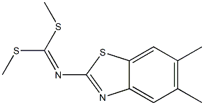 N-(5,6-Dimethylbenzothiazol-2-yl)imidodithiocarbonic acid dimethyl ester Struktur