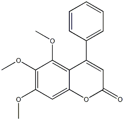 5,6,7-Trimethoxy-4-phenyl-2H-1-benzopyran-2-one Struktur