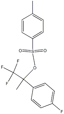 4-Methylbenzenesulfonic acid 1-(trifluoromethyl)-1-(4-fluorophenyl)ethyl ester Struktur