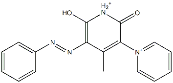 1',2'-Dihydro-6'-hydroxy-4'-methyl-2'-oxo-5'-(phenylazo)-1,3'-bipyridinium Struktur