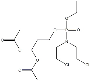 N,N-Bis(2-chloroethyl)amidophosphoric acid O-ethyl O-[3,3-bis(acetyloxy)propyl] ester Struktur