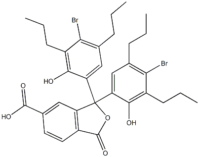 1,1-Bis(4-bromo-2-hydroxy-3,5-dipropylphenyl)-1,3-dihydro-3-oxoisobenzofuran-6-carboxylic acid Struktur