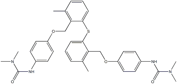 [4-[N-(N,N-Dimethylcarbamoyl)amino]phenoxymethyl](3-methylphenyl) sulfide Struktur