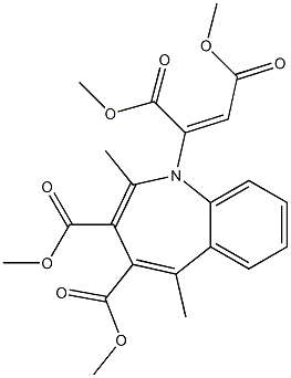 2-[2,5-Dimethyl-3,4-bis(methoxycarbonyl)-1H-1-benzazepin-1-yl]maleic acid dimethyl ester Struktur