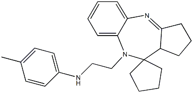 9-[2-(4-Methylanilino)ethyl]-1,2,3,9,10,10a-hexahydrospiro[benzo[b]cyclopenta[e][1,4]diazepine-10,1'-cyclopentane] Struktur