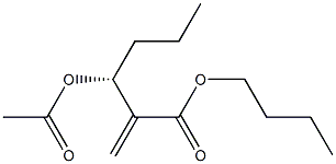 (3R)-3-Acetyloxy-2-methylenehexanoic acid butyl ester Struktur