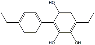 6-Ethyl-3-(4-ethylphenyl)benzene-1,2,4-triol Struktur