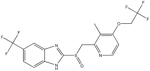 2-[[[3-Methyl-4-(2,2,2-trifluoroethoxy)pyridin-2-yl]methyl]sulfinyl]-5-trifluoromethyl-1H-benzimidazole Struktur