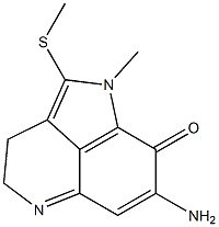 7-Amino-3,4-dihydro-1-methyl-2-methylthiopyrrolo[4,3,2-de]quinolin-8(1H)-one Struktur