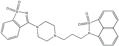 2-[3-[4-[(1,2-Benzisothiazole 1,1-dioxide)-3-yl]-1-piperazinyl]propyl]-2H-naphth[1,8-cd]isothiazole 1,1-dioxide Struktur