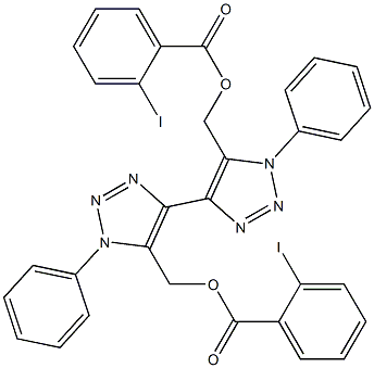 1,1'-Diphenyl-5,5'-bis[(2-iodobenzoyloxy)methyl]-4,4'-bi(1H-1,2,3-triazole) Struktur