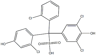 (2-Chlorophenyl)(2-chloro-4-hydroxyphenyl)(3,5-dichloro-4-hydroxyphenyl)methanesulfonic acid Struktur