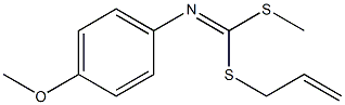 N-[[(2-Propenyl)thio](methylthio)methylene]-4-methoxyaniline Struktur