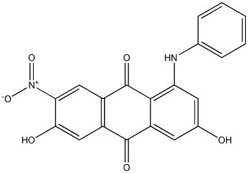 1-Anilino-3,6-dihydroxy-7-nitroanthraquinone Struktur