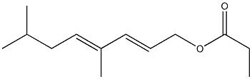 Propionic acid 4,7-dimethyl-2,4-octadienyl ester Struktur