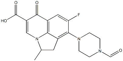 2-Methyl-7-fluoro-8-(4-formylpiperazin-1-yl)-1,2-dihydro-5-oxo-5H-2a-azaacenaphthylene-4-carboxylic acid Struktur