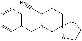 7-Benzyl-1,4-dioxa-7-azaspiro[4.5]decane-8-carbonitrile Struktur