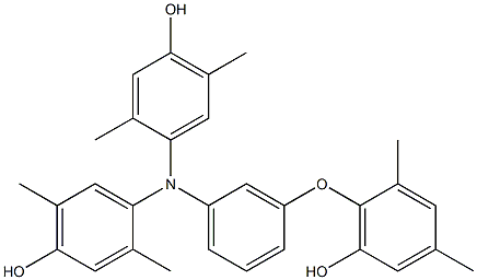 N,N-Bis(4-hydroxy-2,5-dimethylphenyl)-3-(6-hydroxy-2,4-dimethylphenoxy)benzenamine Struktur