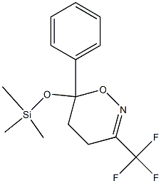 6-Phenyl-3-(trifluoromethyl)-6-(trimethylsiloxy)-5,6-dihydro-4H-1,2-oxazine Struktur