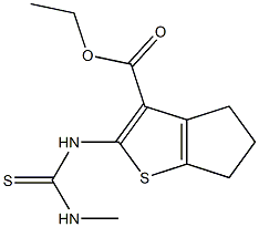 2-(3-Methylthioureido)-5,6-dihydro-4H-cyclopenta[b]thiophene-3-carboxylic acid ethyl ester Struktur