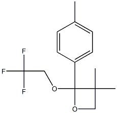 2-(4-Methylphenyl)-2-(2,2,2-trifluoroethoxy)-3,3-dimethyloxetane Struktur