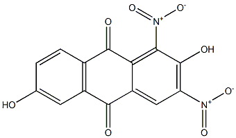 2,6-Dihydroxy-1,3-dinitroanthraquinone Struktur