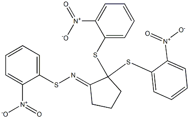 1-(2-Nitrophenylthioimino)-2,2-bis(2-nitrophenylthio)cyclopentane Struktur